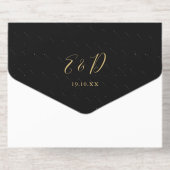 Eleganter Script Hearts Minimalistisch Wedding Foi All-in-One-Einladung (Rückseite)
