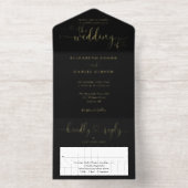 Eleganter Script Hearts Minimalistisch Wedding Foi All-in-One-Einladung (Innenseite)