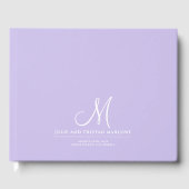 Eleganter Script Initial Wedding Monogram Lavender Gästebuch (Vorderseite)