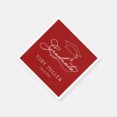 Eleganter Script-Kardinal Roter Abschluss Serviette (Ecke)