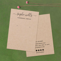 Eleganter Script Kraft Earring Display Holder