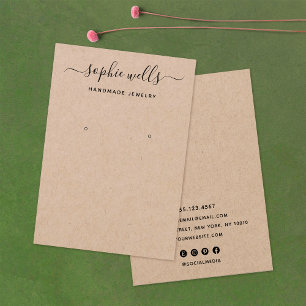 Eleganter Script Kraft Earring Display Holder