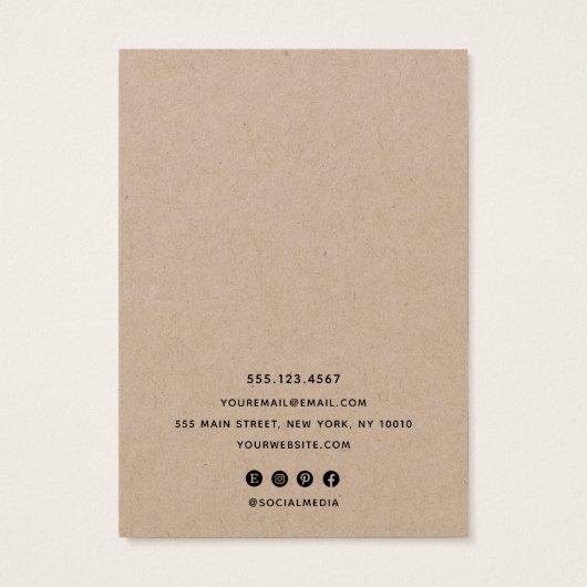 Eleganter Script Kraft Earring Display Holder (Rückseite)