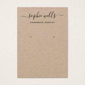 Eleganter Script Kraft Earring Display Holder (Vorderseite)