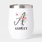 Eleganter Script Letter A Monogram Personalisiert  (Rückseite)