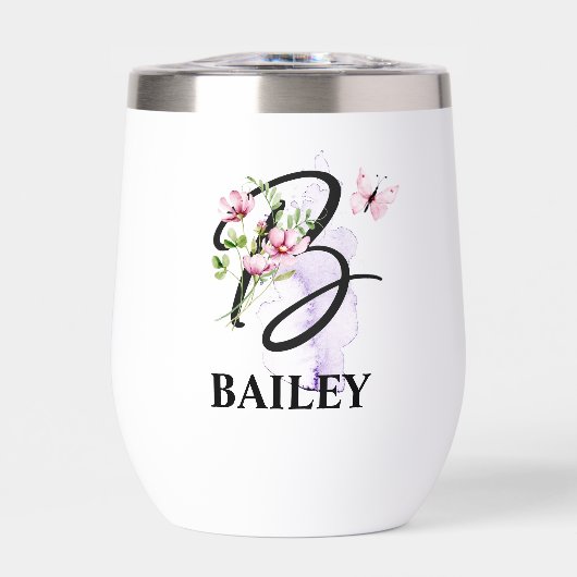 Eleganter Script Letter B Monogram-Personalisierte (Vorderseite)