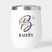 Eleganter Script Letter B Monogram-Personalisierte (Rückseite)