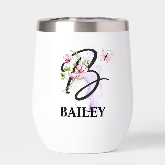 Eleganter Script Letter B Monogram-Personalisierte (Rückseite)