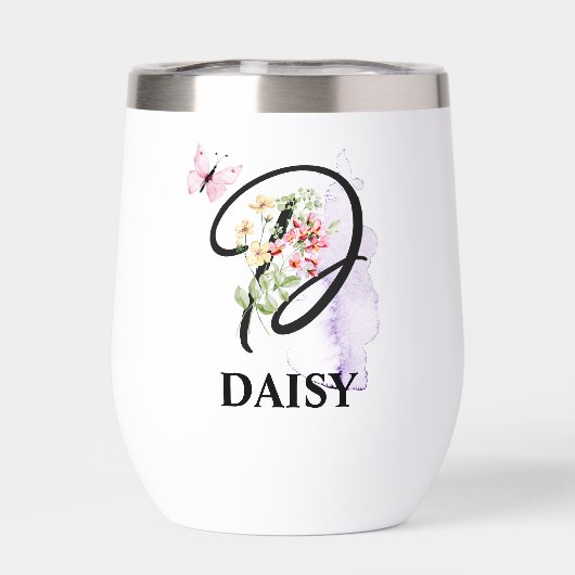 Eleganter Script Letter D Monogram Personalisierte (Rückseite)