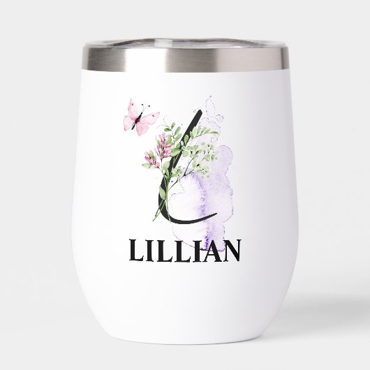 Eleganter Script Letter L Monogram Personalisierte (Rückseite)