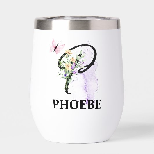 Eleganter Script Letter P Monogram Personalisierte (Rückseite)