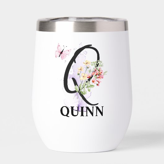 Eleganter Script Letter Q Monogram Personalisierte (Rückseite)