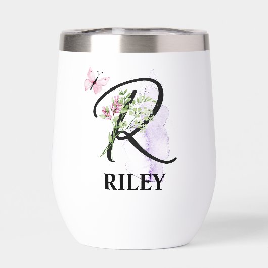 Eleganter Script Letter R Monogram-Personalisierte (Rückseite)