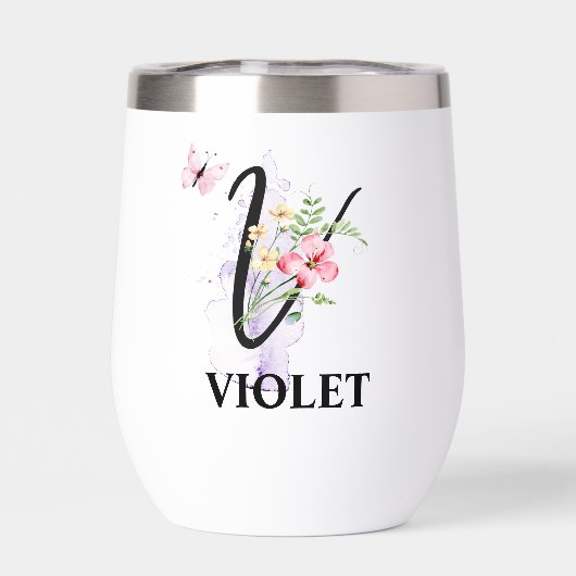 Eleganter Script Letter V Monogramm Personalisiert (Rückseite)