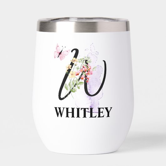 Eleganter Script Letter W Monogram Personalisierte (Rückseite)