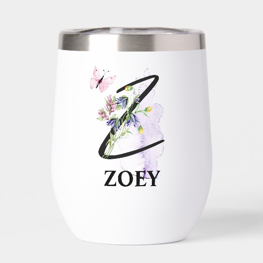 Eleganter Script Letter Z Monogram Personalisierte (Rückseite)