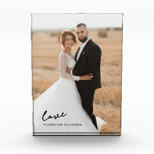 Eleganter Script-Liebe Bride Groom Foto Block