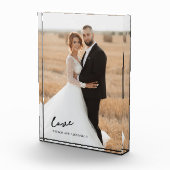 Eleganter Script-Liebe Bride Groom Foto Block (Rechts)