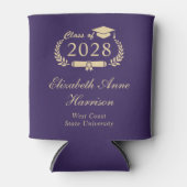 Eleganter Script Lila Gold Abschluss Dosenkühler (Vorderseite)