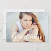 Eleganter Script Mint Green Foto Abschluss Ankündigung (Vorderseite)