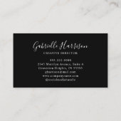 Eleganter Script Monogram Initials Calligraphy Swa Visitenkarte (Rückseite)