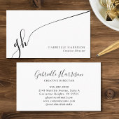 Eleganter Script Monogram Initials Calligraphy Swa Visitenkarte