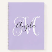 Eleganter Script Monogram Pale Lavender Notizblock (Vorderseite)
