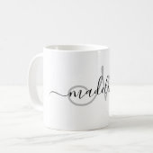 Eleganter Script Monogrammmed Name Modern Kaffeetasse (Vorderseite Links)