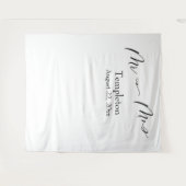 Eleganter Script Mr & Mrs Simple Foto Hintergrund Wandteppich (Vorderseite (Horizontal))