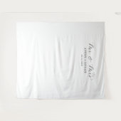 Eleganter Script Mr. und Mrs. Wedding Foto Hinterg Wandteppich (Vorderseite (Horizontal))