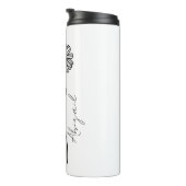 Eleganter Script Name April Monat Geburt Blume Dai Thermosbecher (Nach rechts gedreht)