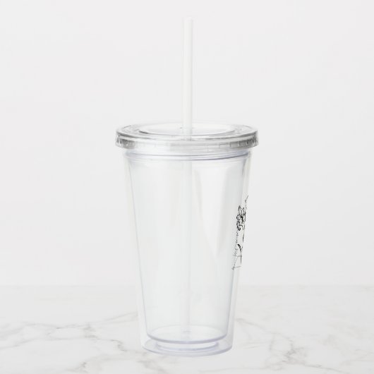 Eleganter Script Name März Birth Blume Daffodil Acryltrinkbecher (Rechts)