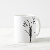 Eleganter Script Name März Birth Blume Daffodil Kaffeetasse (VorderseiteRechts)