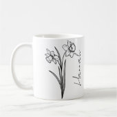 Eleganter Script Name März Birth Blume Daffodil Kaffeetasse (Links)