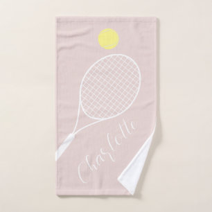 Eleganter Script Player Name Blush Pink Tennis Clu Handtuch