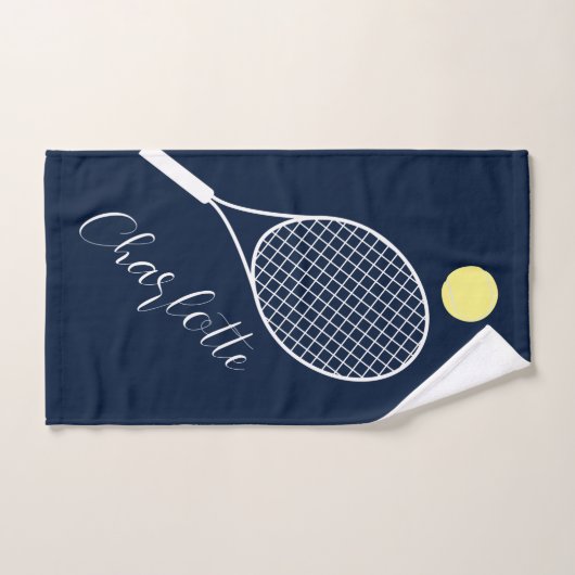 Eleganter Script Player Name Tennis Club Handtuch (Handtuch)