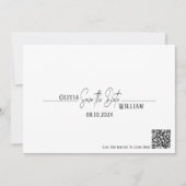 Eleganter Script QR Code Save the Date (Vorderseite)