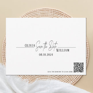 Eleganter Script QR Code Save the Date