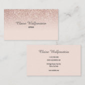 Eleganter Script-Rose Gold Glitzer Visitenkarte (Vorne/Hinten)