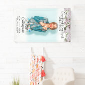 Eleganter Script Roses Roses Floral Foto Abschluss Banner (Insitu)