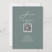 Eleganter Script Sage Green Probe Dinner QR Code Einladung (Rückseite)