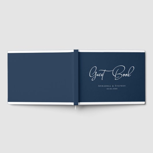 Eleganter, Script-Schriftart, Blue, Wedding Guest  Gästebuch (Voll)