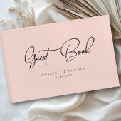Eleganter, Script-Schriftart, Blush-Pink-Hochzeit Gästebuch