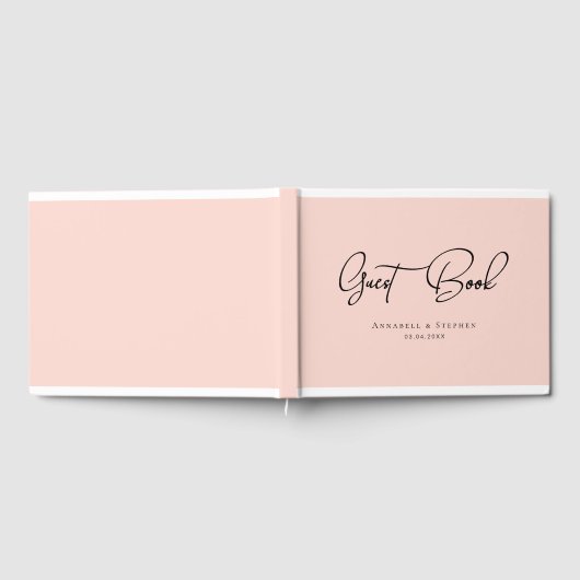 Eleganter, Script-Schriftart, Blush-Pink-Hochzeit Gästebuch (Voll)