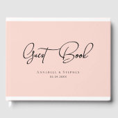 Eleganter, Script-Schriftart, Blush-Pink-Hochzeit Gästebuch (Vorderseite)