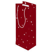 Eleganter Script-Schriftart + Herz-Valentinstag Geschenktüte Für Weinflaschen (Rückseite Schrägansicht)