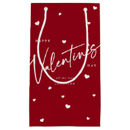 Eleganter Script-Schriftart + Herz-Valentinstag Kleine Geschenktüte