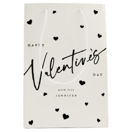 Eleganter Script-Schriftart + Herz-Valentinstag Mittlere Geschenktüte
