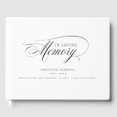 Eleganter, Script-Schriftart "In Love Memory" Beer Gästebuch (Vorderseite)