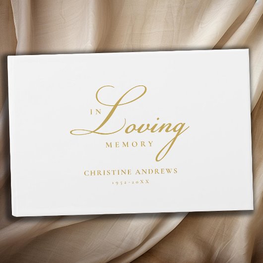 Eleganter, Script-Schriftart "In Love Memory" Beer Gästebuch